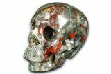 Realistic Bloodstone (Heliotrope) Skull - South Africa #382167-2